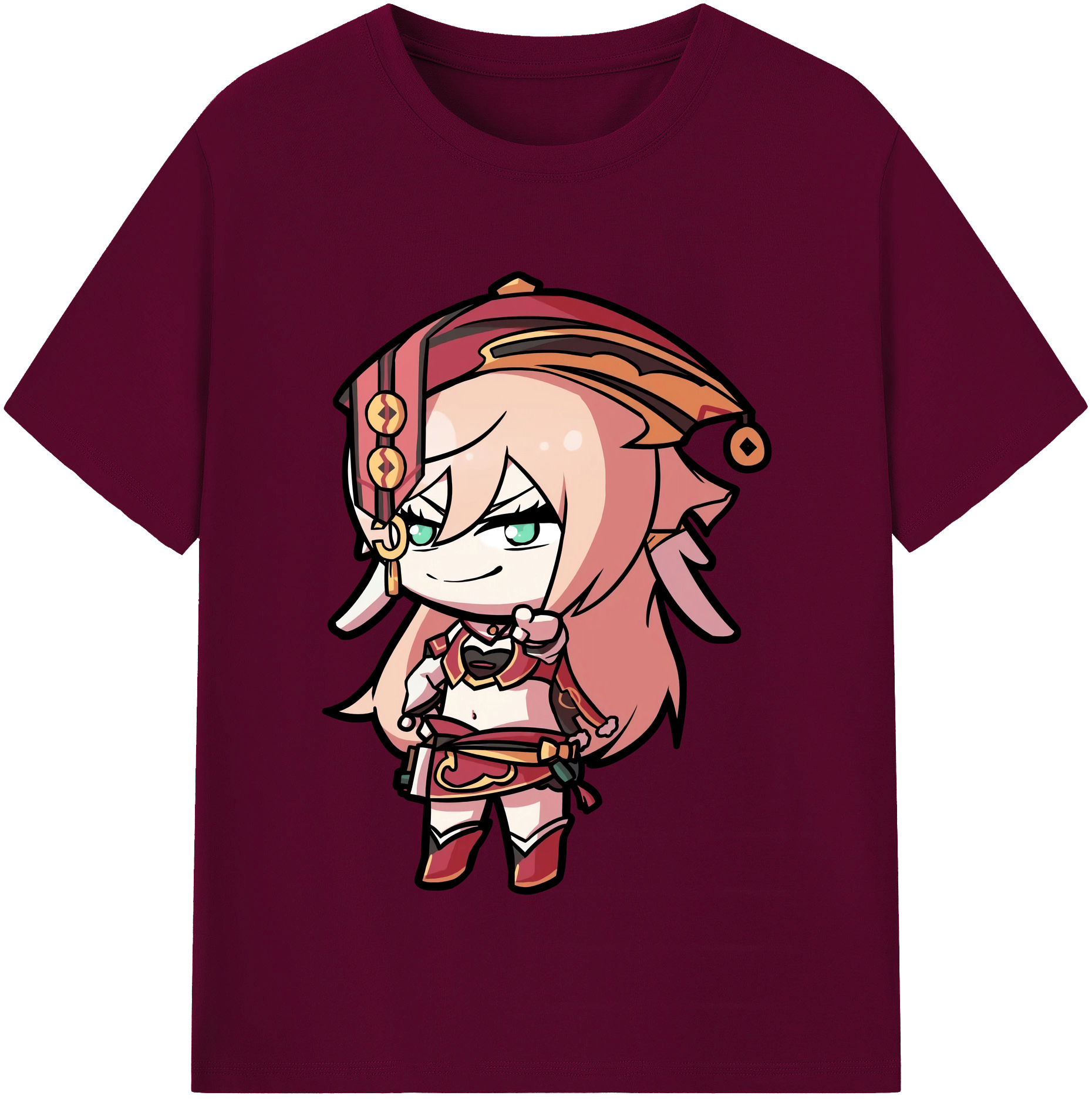 げんし神 ヤンフェイ genshin Yanfei レディースカジュアルプリントTシャツ（綿100％）